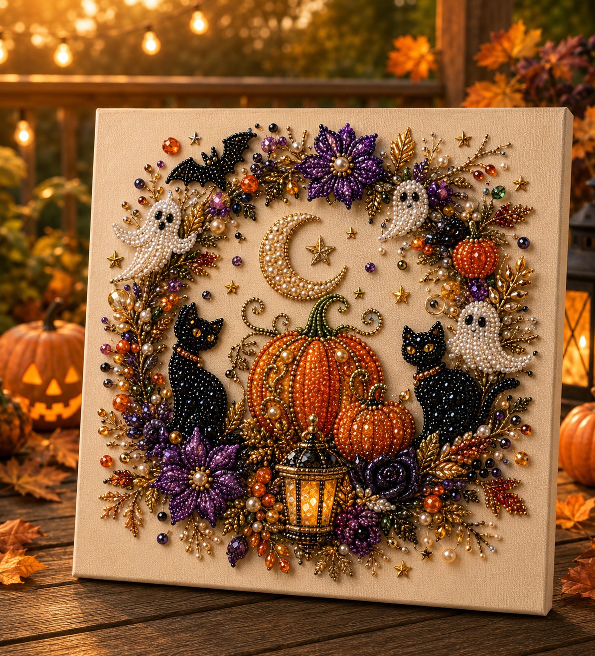 💎 Halloween Pearl Art DIY Kit – Turn Tiny Pearls into Spooky-Cute Magic 🎃✨