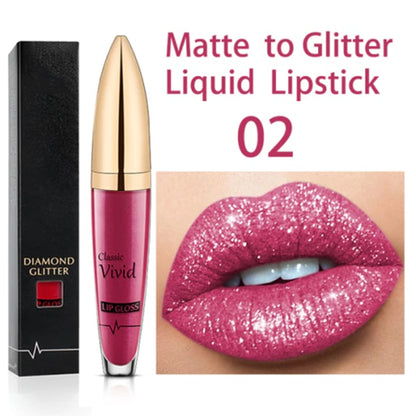 Flash Sale：Buy 1 Get 1 Free!⚡Diamond Lip Gloss Matte To Glitter Liquid Lipstick Waterproof