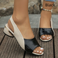 Women's Peep Toe Low Block Heel Sandals