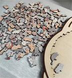 🎁135-Piece Morandi-Colored Cat Shaped Wooden Jigsaw Puzzle