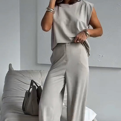 💖Women’s 2-Piece T-Shirt & Wide Leg Dress Pants Set👗