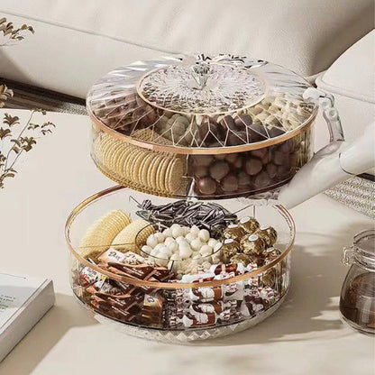 Luxury High Transparency Diamond Texture Compartment Snacks & Fruit Tray