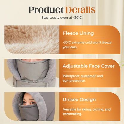 ☃️Plush-lined Thickened Thermal Hat with Face Mask for Men and Women