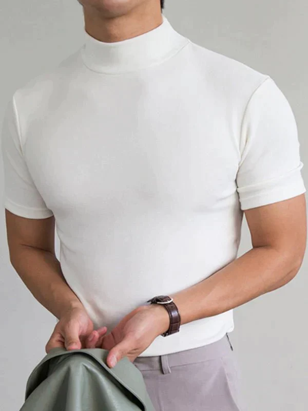 🔥All Colors 💖 Men's High Neck Slim Fit T-shirt