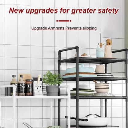 Multi-Tier Storage Shelf with Sliding Wheels