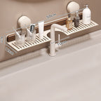 💥 Walnut Suction Cup Bathroom Shelf