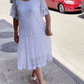 🔥50% OFF🔥 Solid Color Short Sleeve Lace Dress