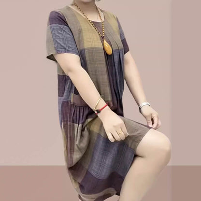 Cotton And Linen Double Pocket Summer Dress