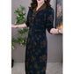 Lapel V-neck Slim Fashion Long Sleeve A-line Dress