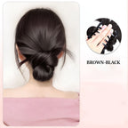 🎁 Clip-on Feathered Bun Wig