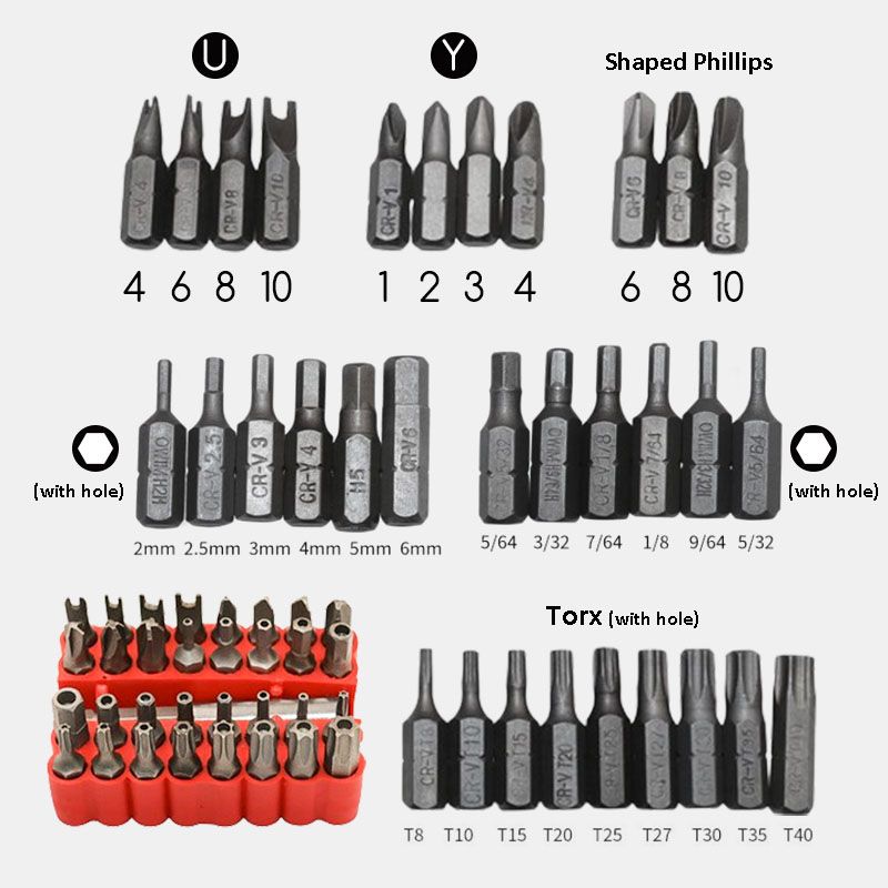 33-piece Special-shaped Screw Bits Set