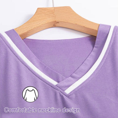 🔥30% OFF🔥Loose V-Neck Pajamas Set with Chest Pads