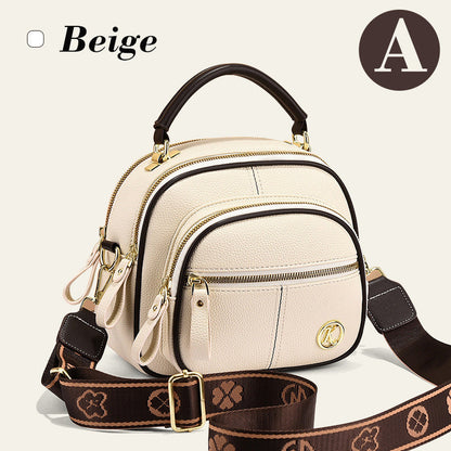 Classic Multifunctional Compartments Adjustable Wide Shoulder Strap PU Leather Crossbody Bag