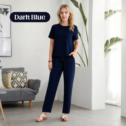 🌸 Women's Soft Casual Top and Pants Set