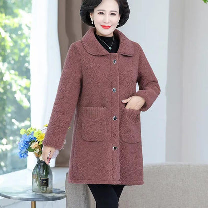 🎉Winter Hot Sale🎉Faux Cashmere Thickened Mid-length Coat