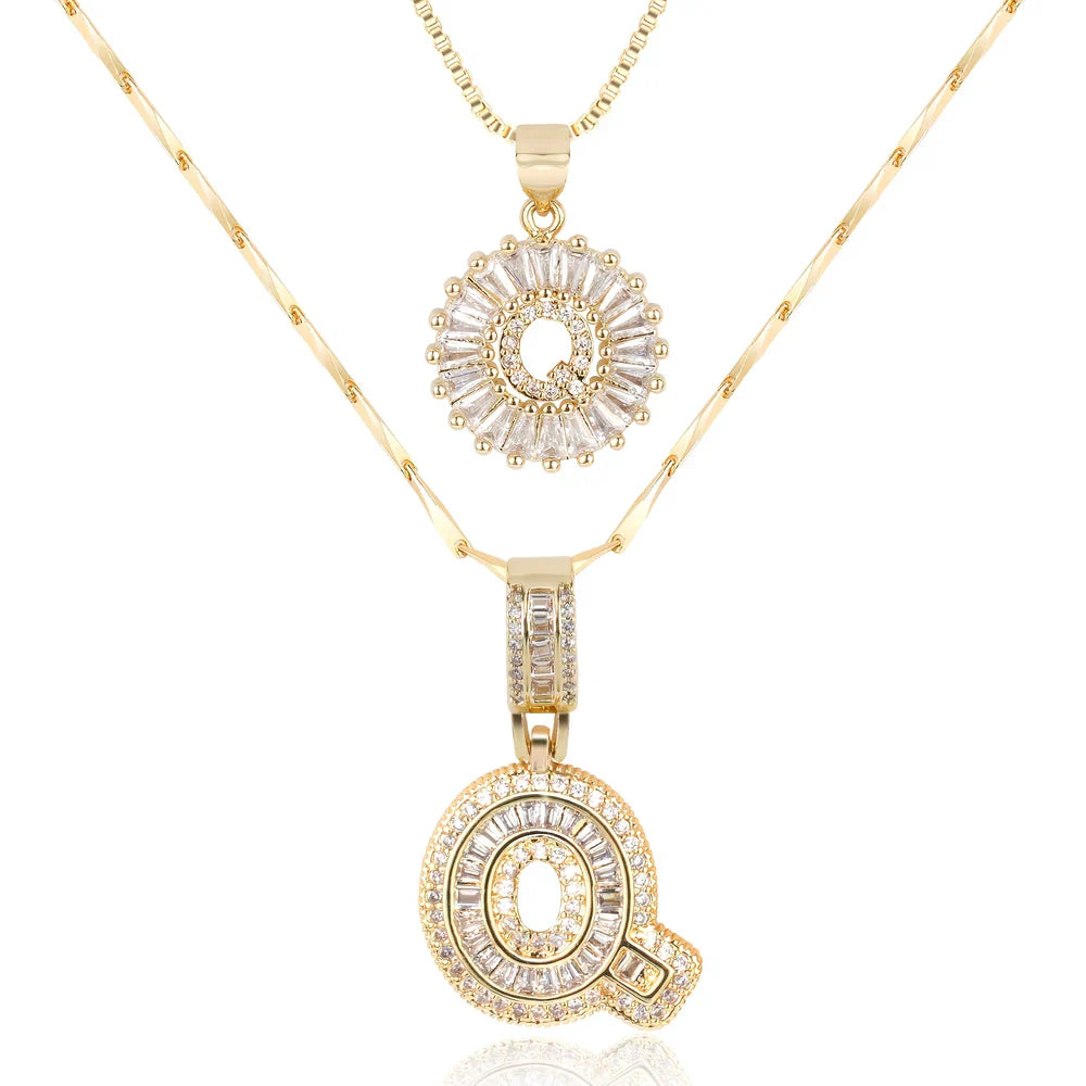 💖2 Pack - Initial Letter Pendant Necklaces