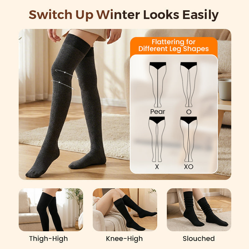 💞50K+ SOLD!🧦🤝✨ Classic Elegance, Effortless Wear | Soft & Stretchy Thigh High Socks❤️🔥🧦