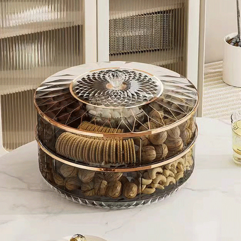Luxury High Transparency Diamond Texture Compartment Snacks & Fruit Tray