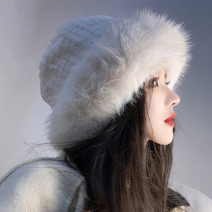 🎁Warm Gift👒- Women's Warm Fashion Synthetic Rabbit Fur Fisherman Hat