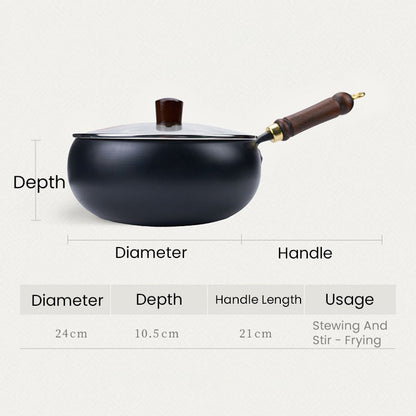 Uncoated Thick Iron Pot