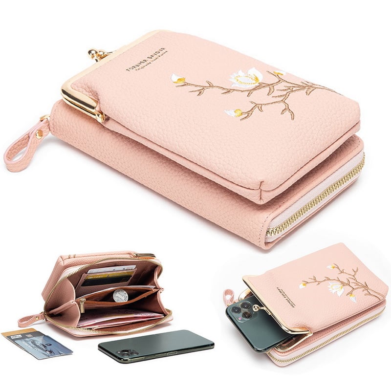 🔥Women Sling Cross-Body Wallet with Mobile Cell Phone Holder
