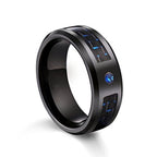 8mm Titanium Steel Celtic Dragon Carbon Fiber Ring