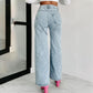 🎉Hot Sale🎉Women’s Rhinestone Ripped Straight-leg Jeans