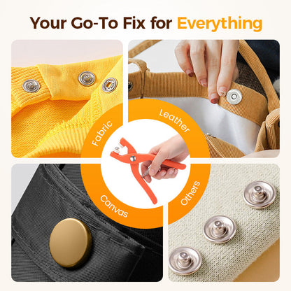 🔥Metal Snap Buttons with Fastener Plier Tool Kit
