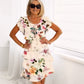 👗Multi-plant Floral Print Cascade Dress💖