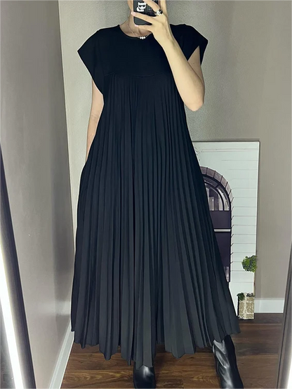 🎉Hot Sale 50% OFF🎉Sleeveless Pleated Simple Solid Color Dress