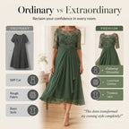 💖 Elegant Embroidered Cocktail Flowy Dress