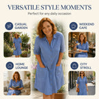 🔥Women's Casual Loose Fit Denim Dress with Pockets