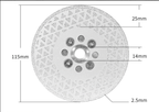 M14 Flange Electroplated Diamond Double-sided Star Material Cutting Disc