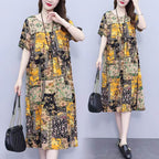 Cotton And Linen Double Pocket Summer Dress
