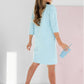 💖Round Neck 3/4 Sleeve Dress with Pockets