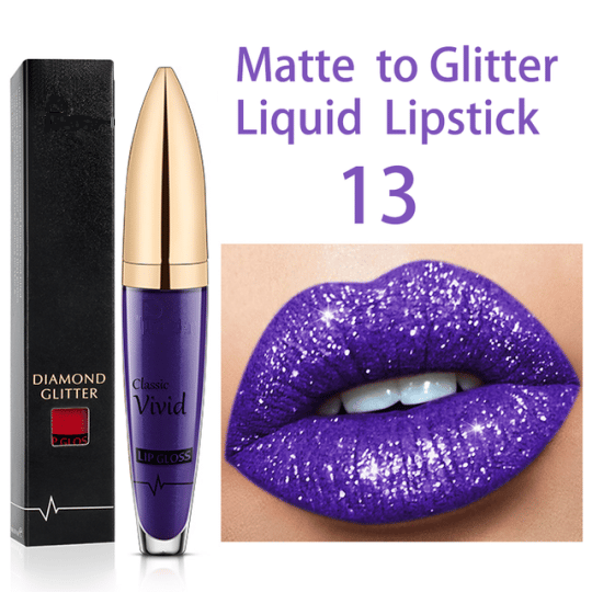 Flash Sale：Buy 1 Get 1 Free!⚡Diamond Lip Gloss Matte To Glitter Liquid Lipstick Waterproof