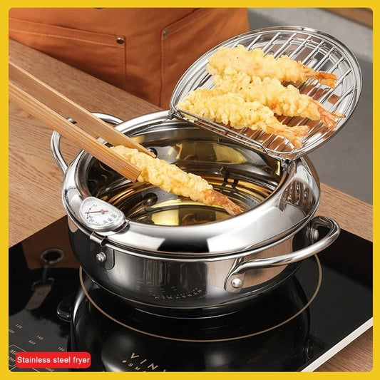 Temperature Controlled 304 Stainless Steel Deep Fryer - Induction/Gas Stove Universal