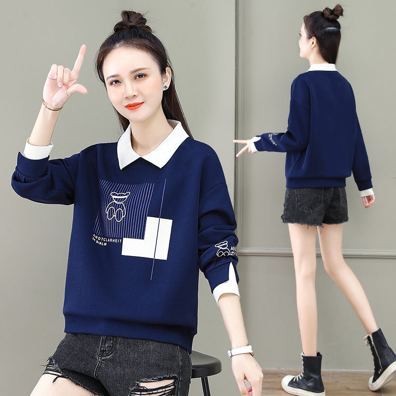 Women’s Sweatshirt with Cute Bear Print（50% OFF）