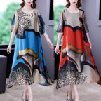 Loose Silk Printed Dress