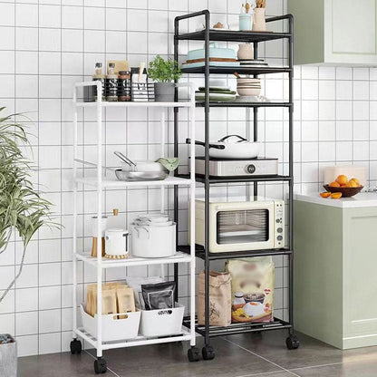 Multi-Tier Storage Shelf with Sliding Wheels