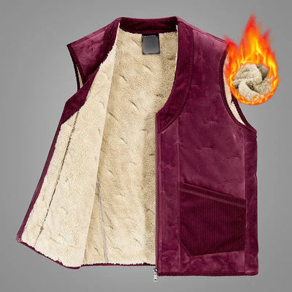 Men's Trendy Warm Solid Color Vest with Zipper