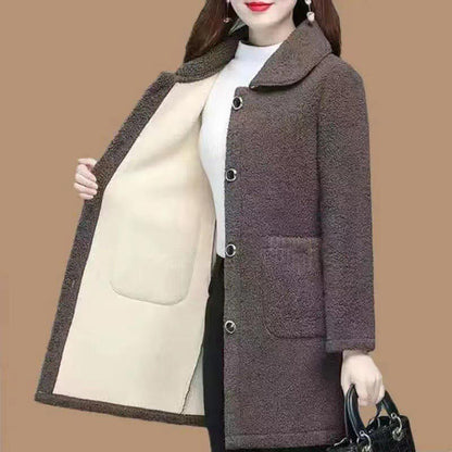 🎉Winter Hot Sale🎉Faux Cashmere Thickened Mid-length Coat