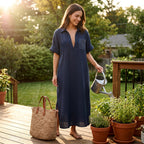 Women’s Minimalist Solid Color Maxi Dress