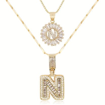 💖2 Pack - Initial Letter Pendant Necklaces