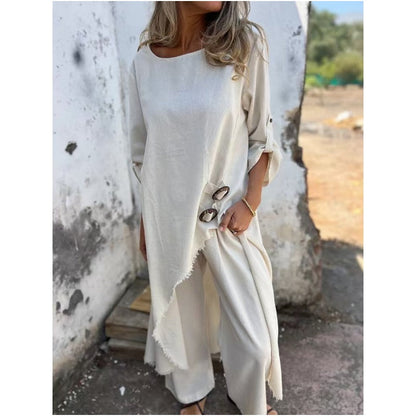 🔥2025 NEW SALES - 50% OFF🔥Women's Irregular Dress and Loose Fit Pants (2-Piece Set)