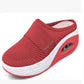 Women's Casual Hollowed Out Fabric Flat Bottom Slope Heel Slippers