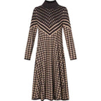 Printed Plaid Knit Dress