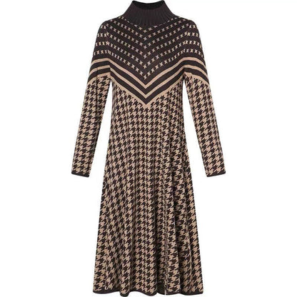 Printed Plaid Knit Dress