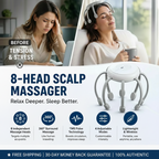 Cordless 8-Point Electric Scalp Massager – 4 Vibration Modes & USB-C Rechargeable