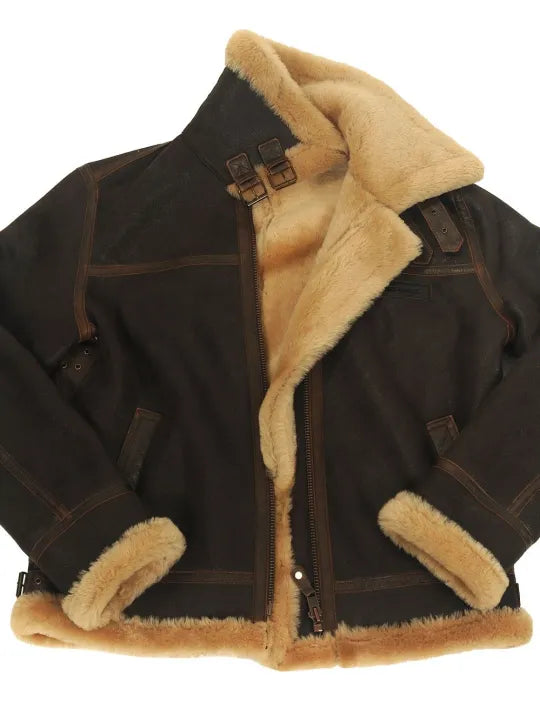 📢📢60 % OFF !!🎅SHEEPSKIN BOMBER JACKET